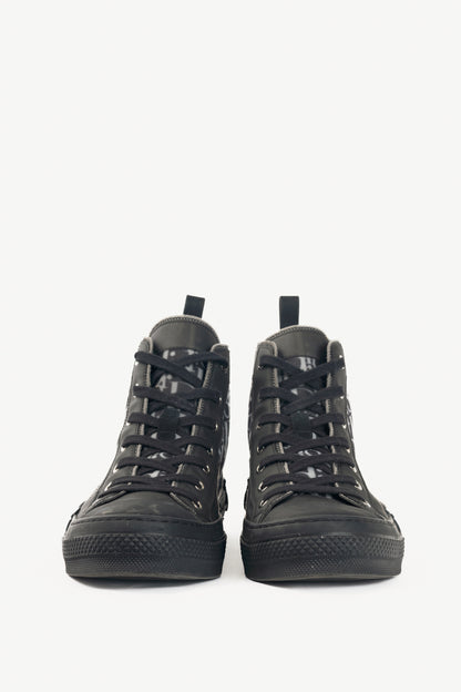 Christian Dior B23 Black Oblique-Canvas Lace-Up High-Top Sneakers