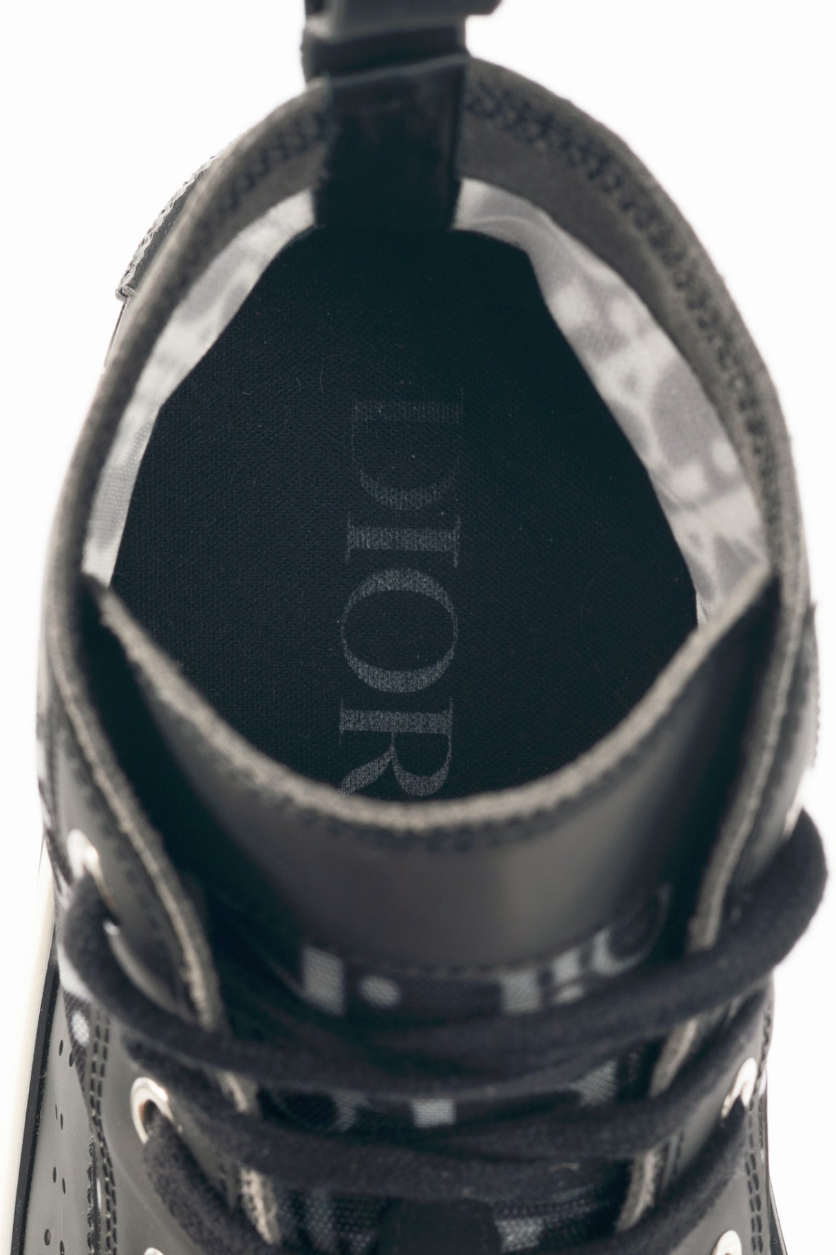Christian Dior B23 Black Oblique-Canvas Lace-Up High-Top Sneakers