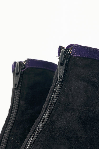 Christian Louboutin Et Trott 100 Black & Violette Veau Velours Booties