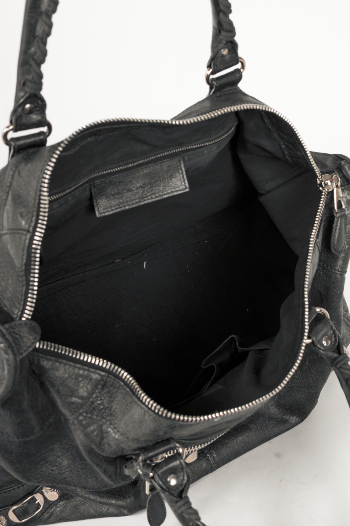 Balenciaga black giant stud moto city