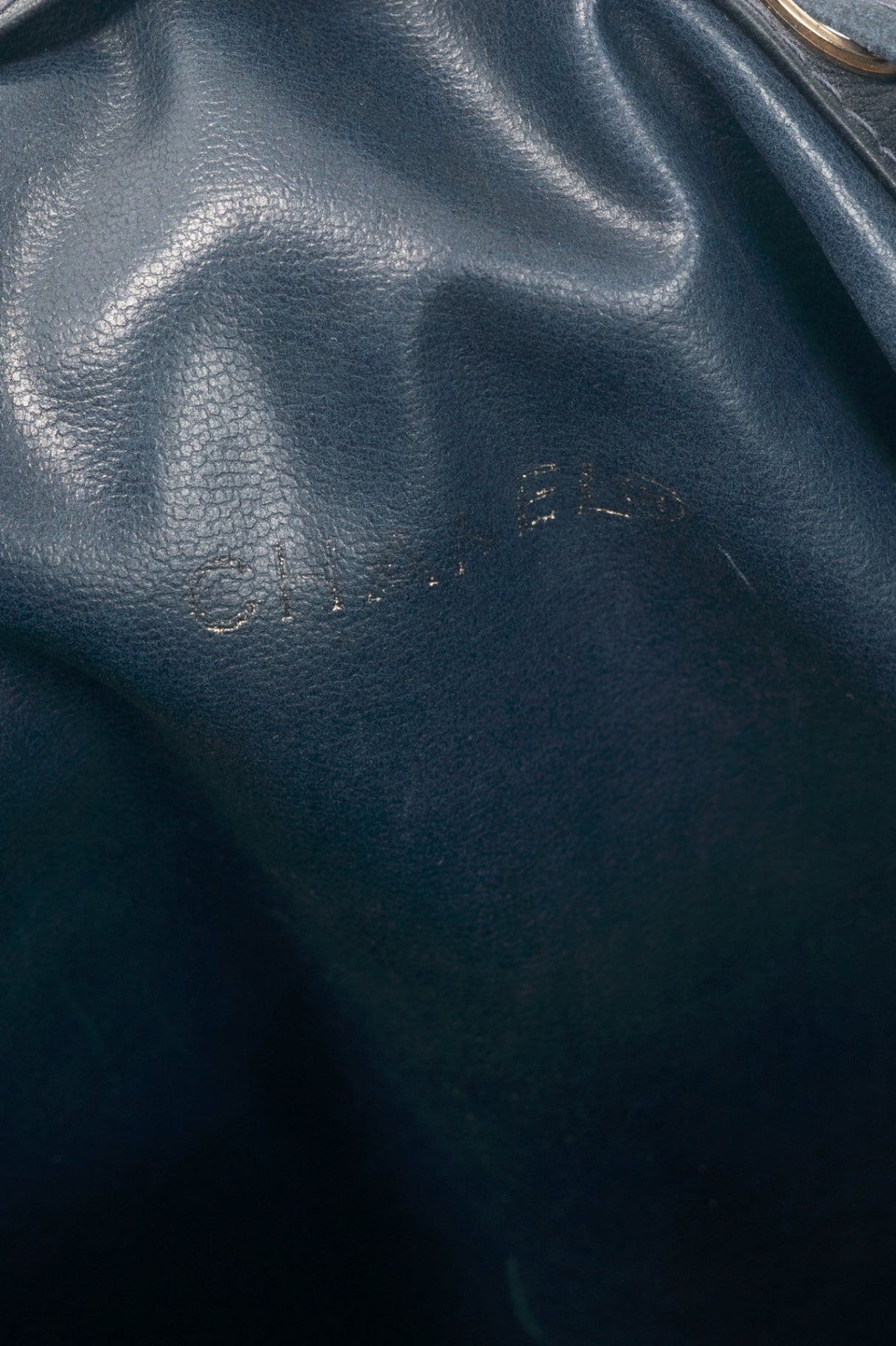 Chanel Vintage Navy Leather Quilted Bucket Bag