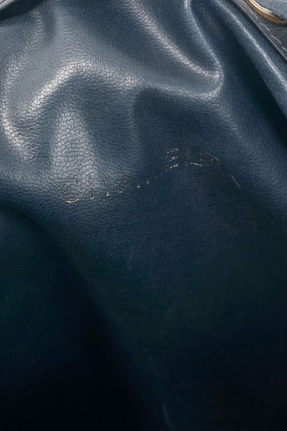 Chanel Vintage Navy Leather Quilted Bucket Bag