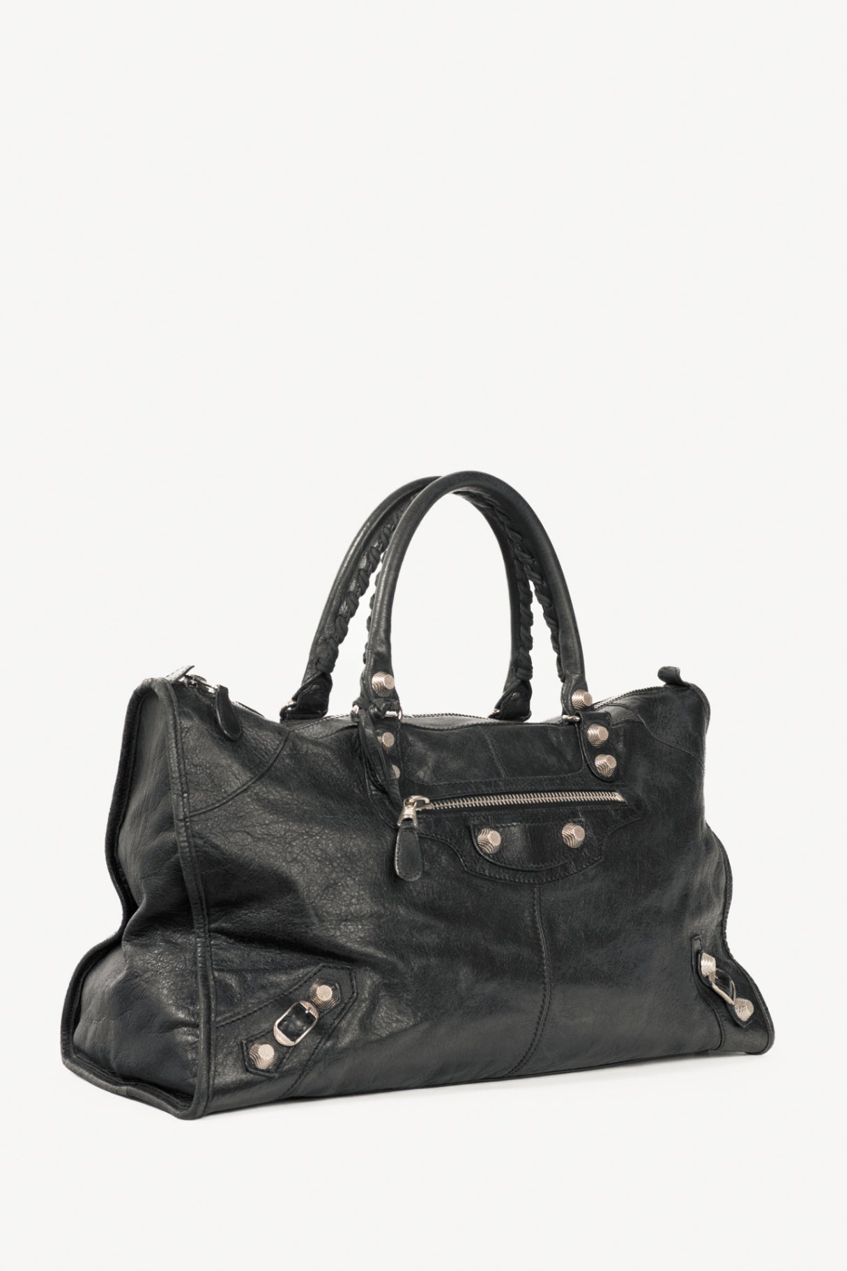 Balenciaga black giant stud moto city
