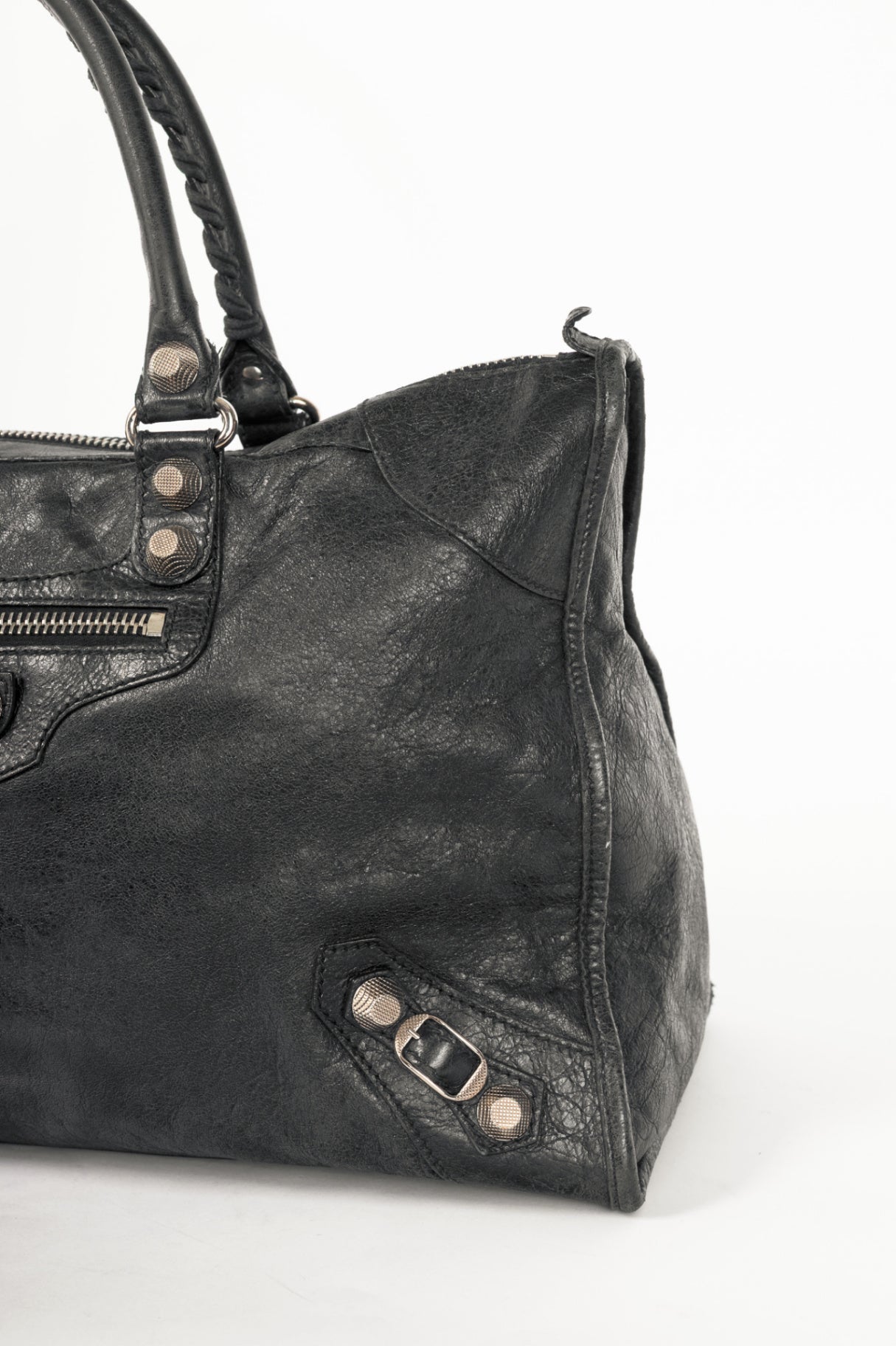 Balenciaga black giant stud moto city