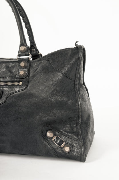 Balenciaga black giant stud moto city