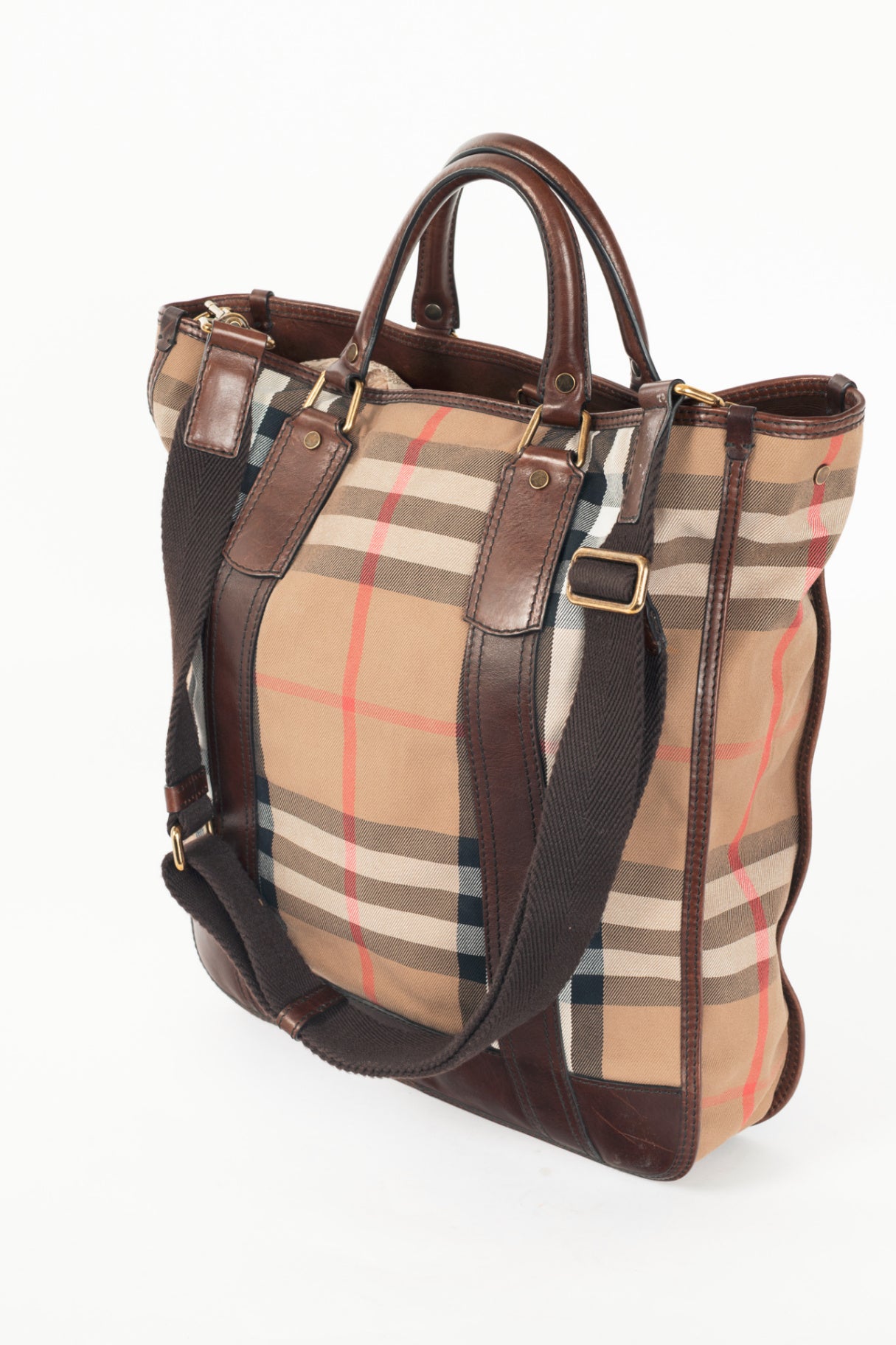 Burberry Maynard "Ebony" Vintage Washed Check Tote