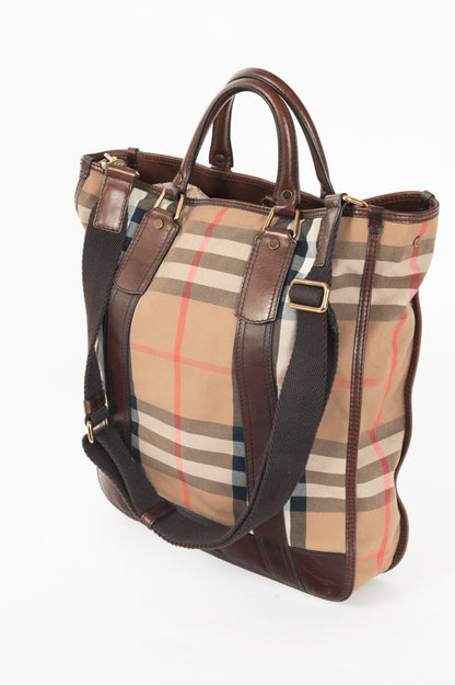 Burberry Maynard "Ebony" Vintage Washed Check Tote
