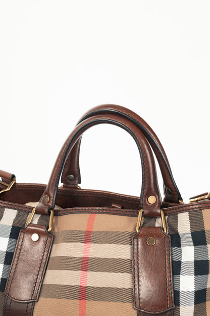 Burberry Maynard "Ebony" Vintage Washed Check Tote