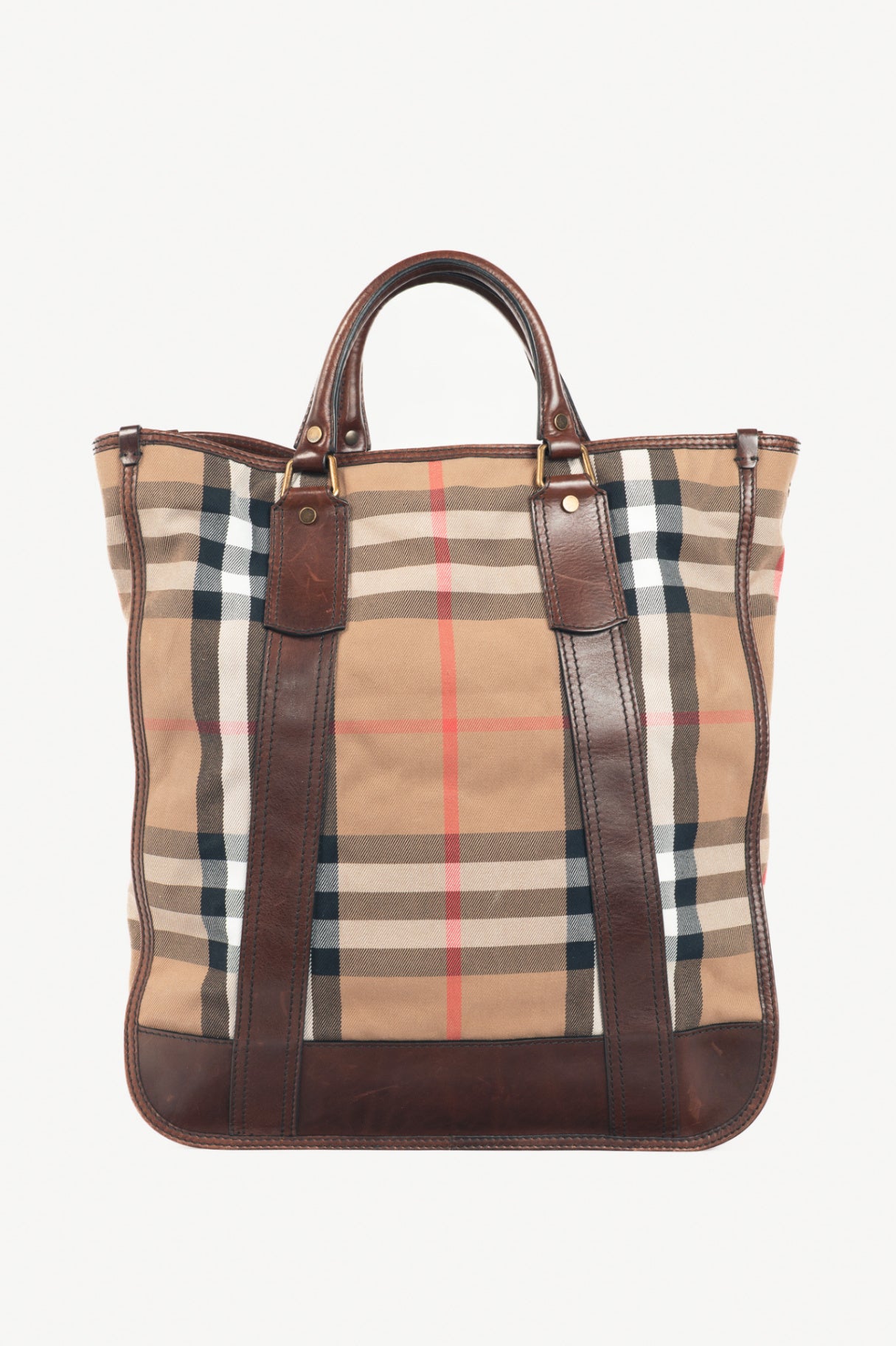 Burberry Maynard "Ebony" Vintage Washed Check Tote
