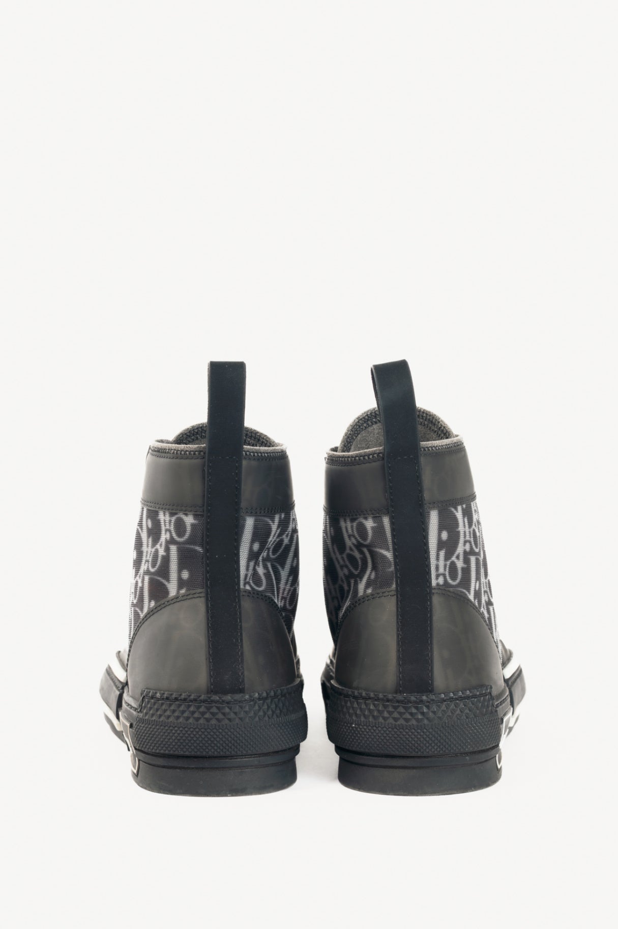 Christian Dior B23 Black Oblique-Canvas Lace-Up High-Top Sneakers