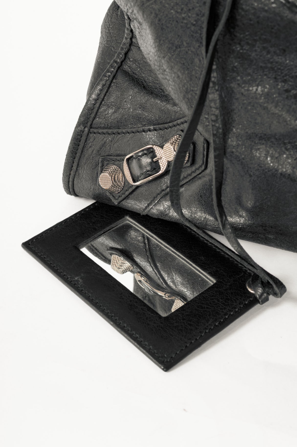 Balenciaga black giant stud moto city