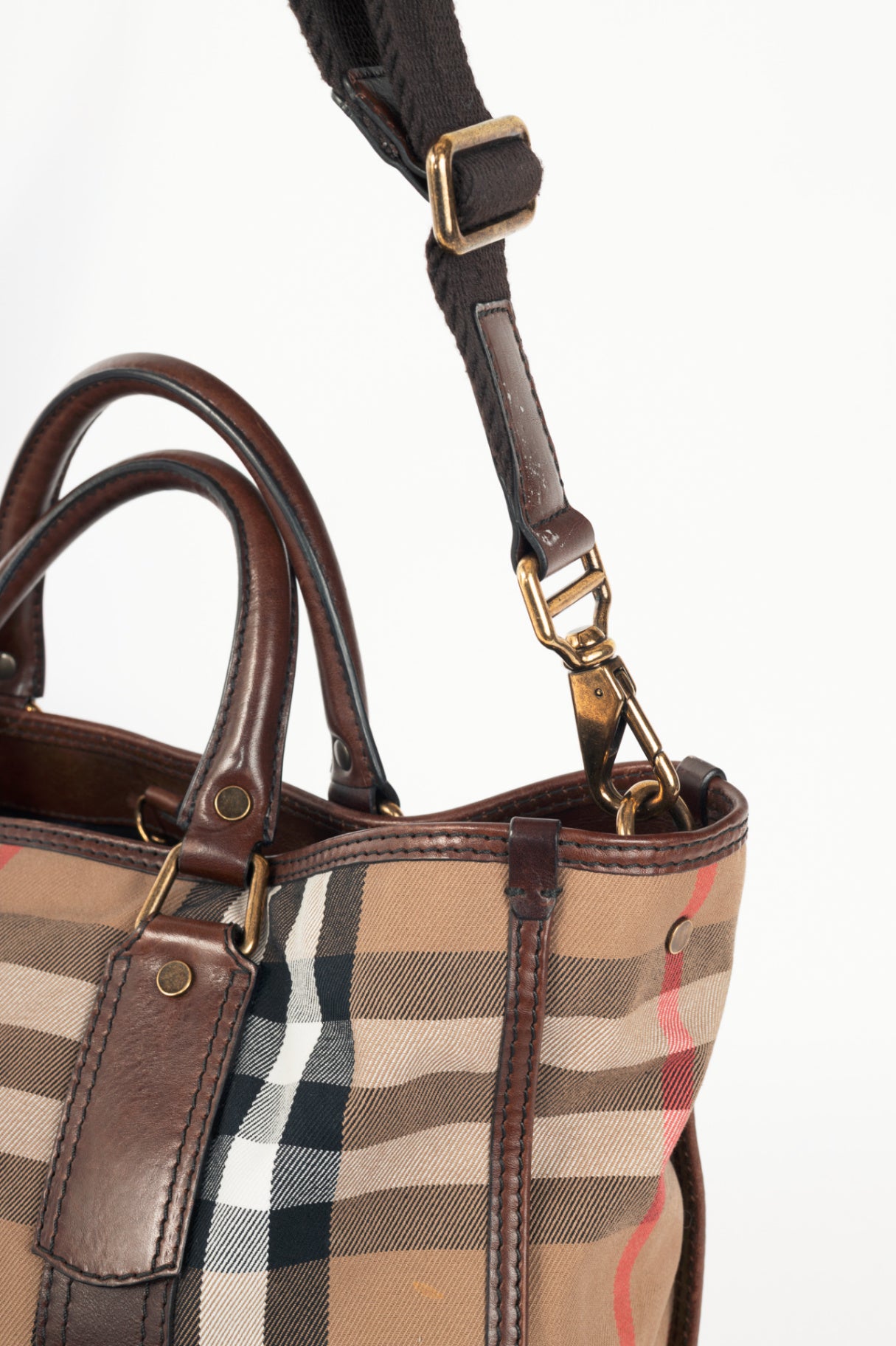 Burberry Maynard "Ebony" Vintage Washed Check Tote