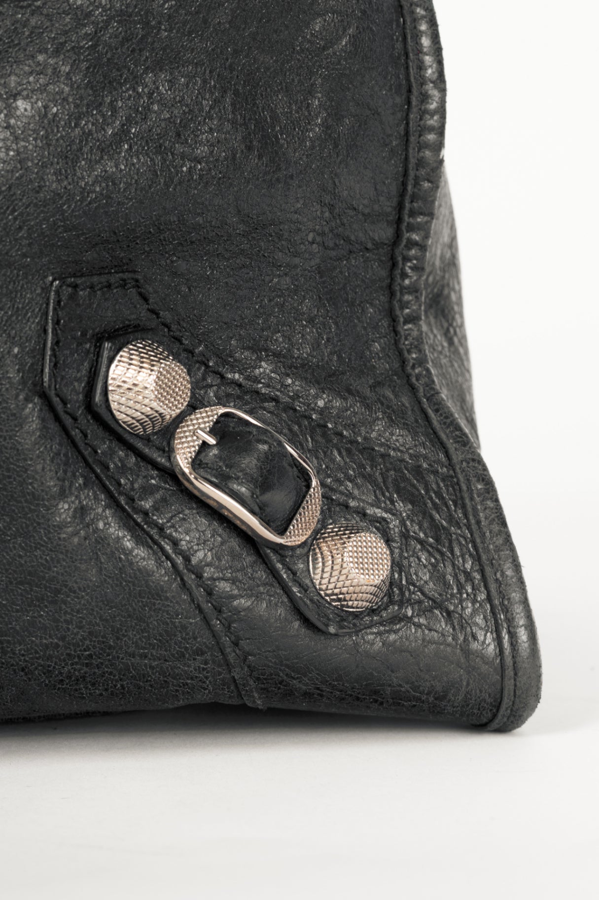 Balenciaga black giant stud moto city