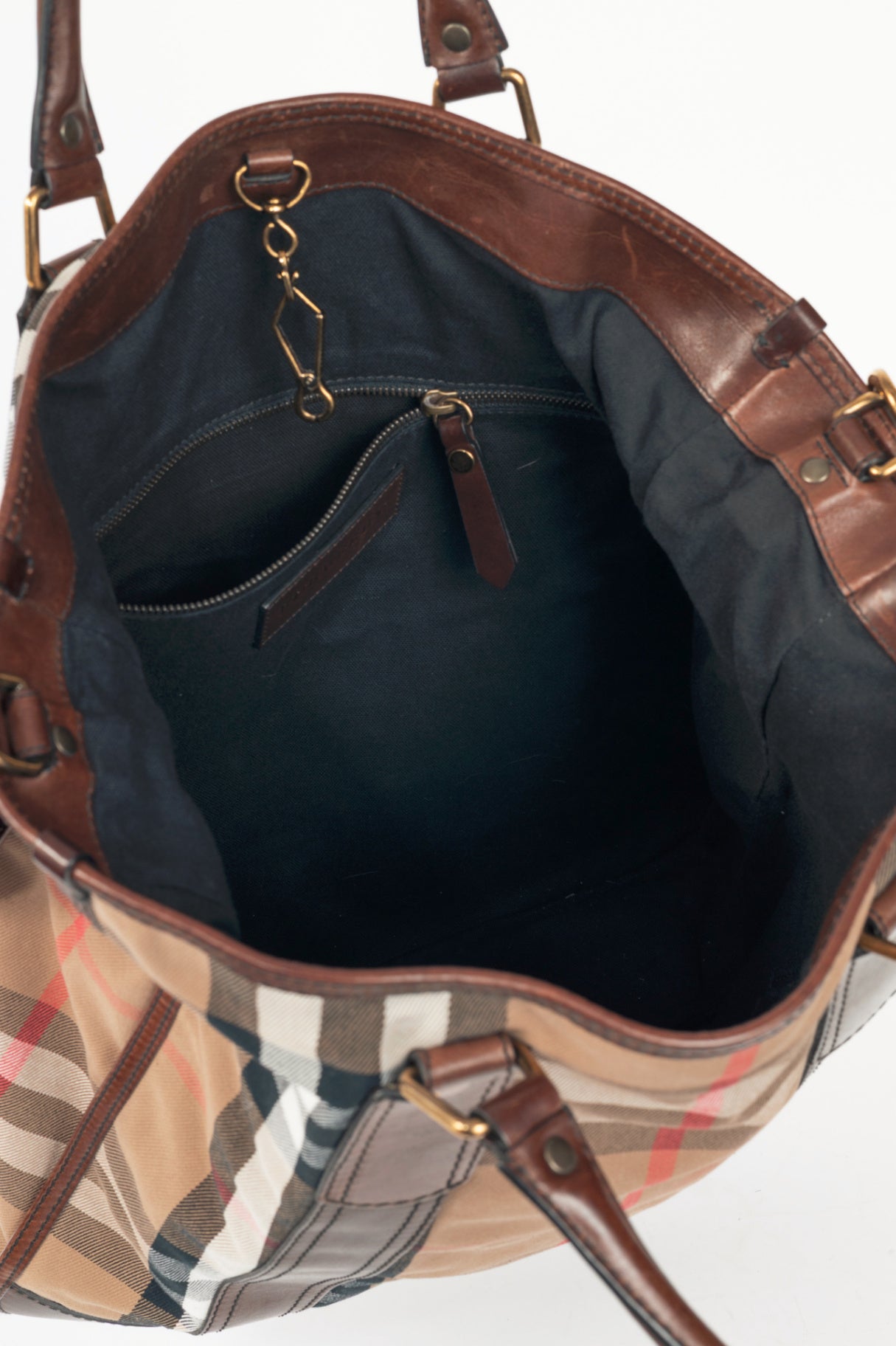 Burberry Maynard "Ebony" Vintage Washed Check Tote