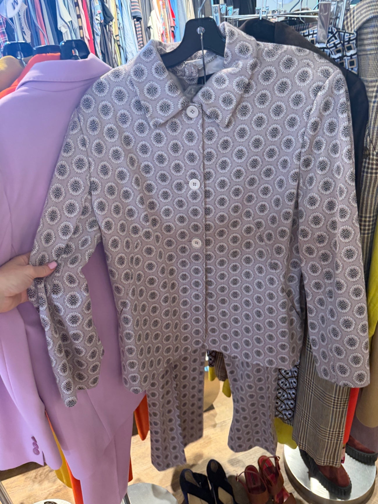 Marc Cain Lavender Metallic Design Suit Jacket