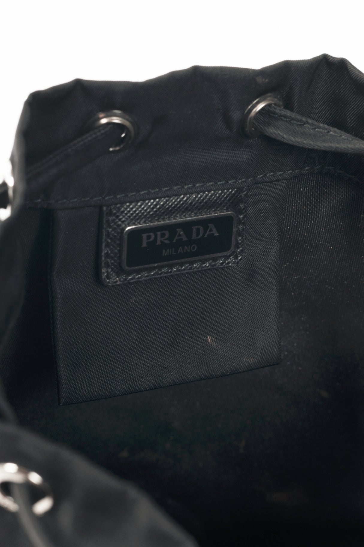 Prada Nero Tessuto Nylon Drawstring Pouch