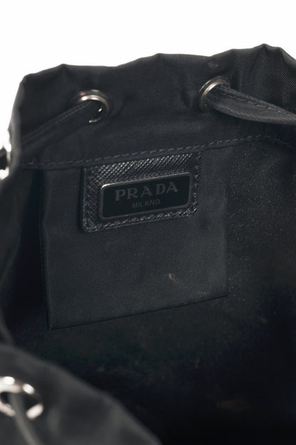 Prada Nero Tessuto Nylon Drawstring Pouch