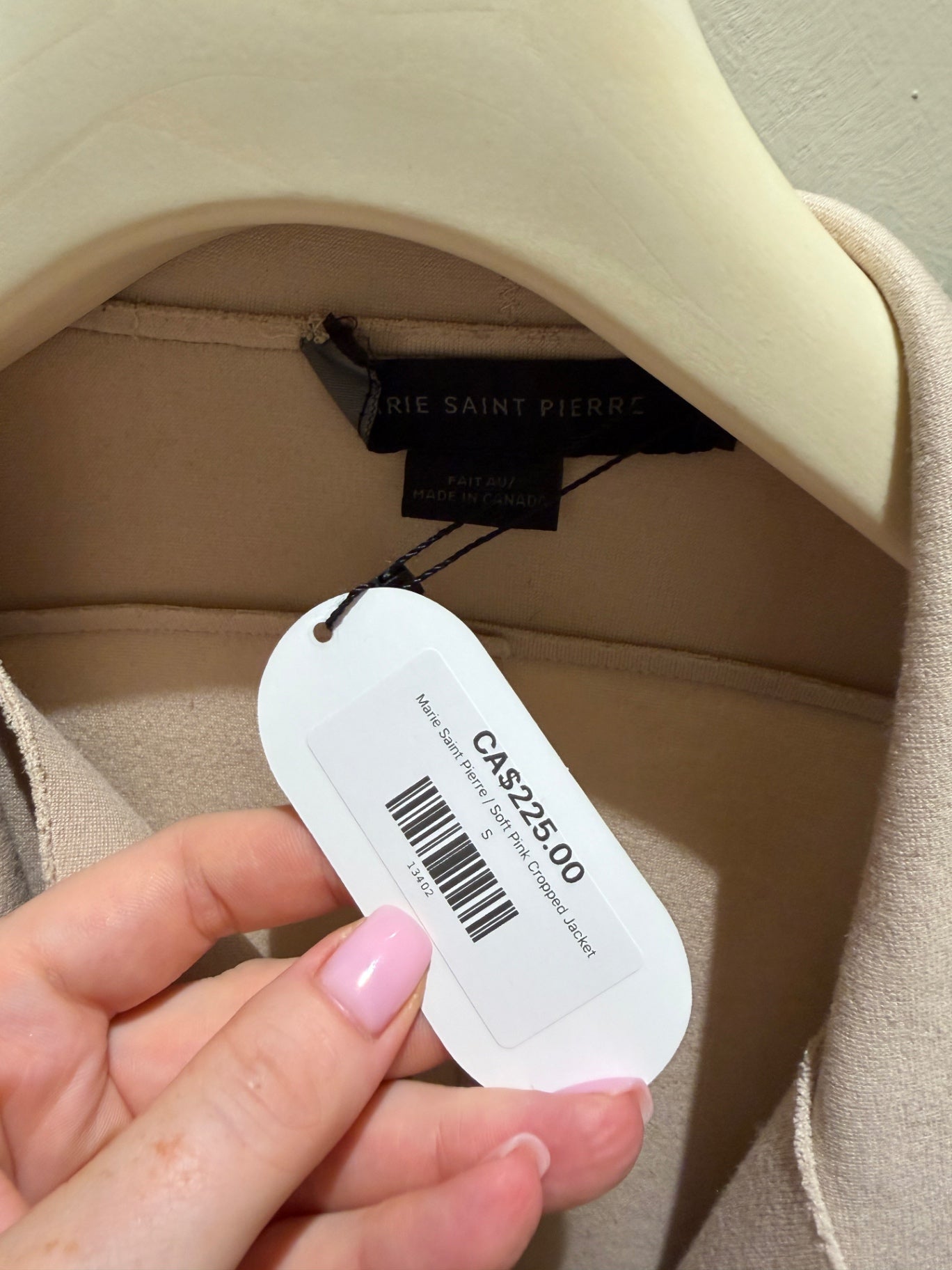 Marie Saint Pierre Soft Pink Cropped Jacket
