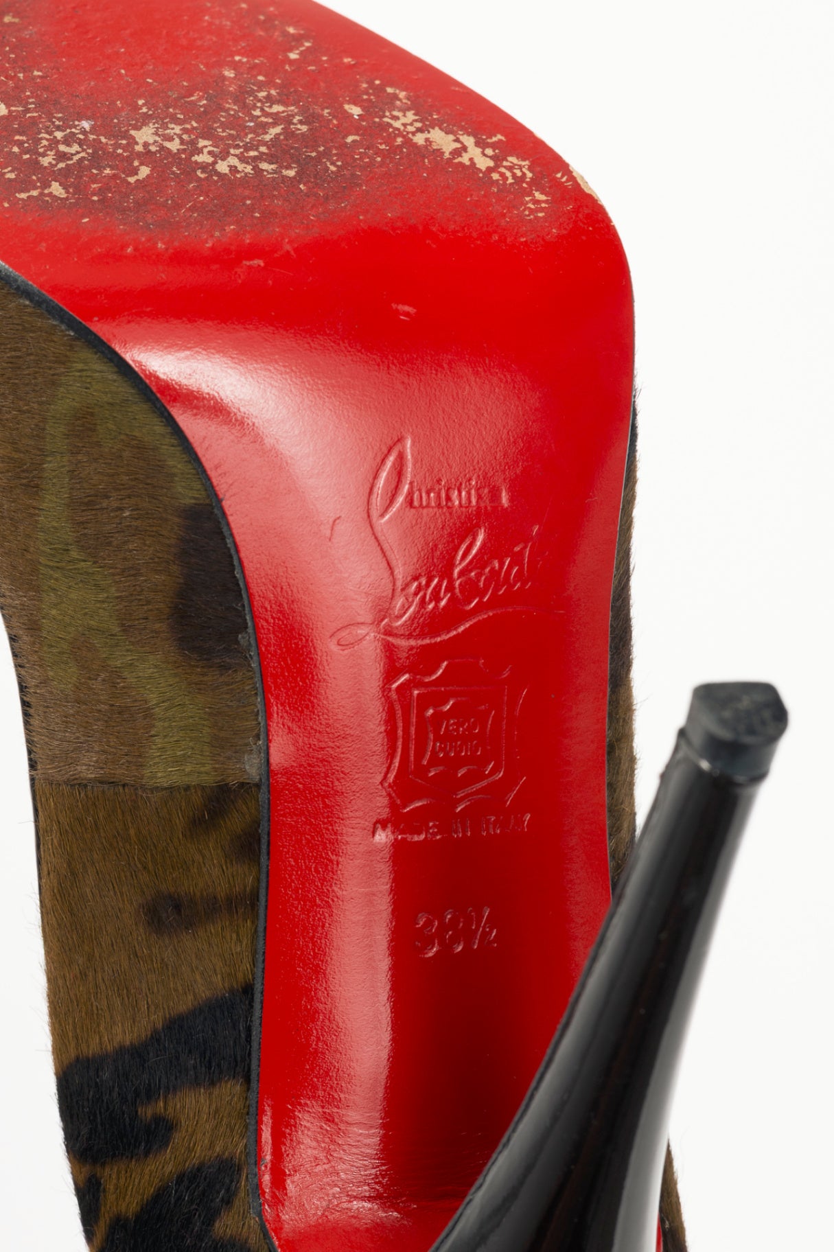 Christian Louboutin Pigalle Green Pony Camouflage Pointed-Toe Pumps