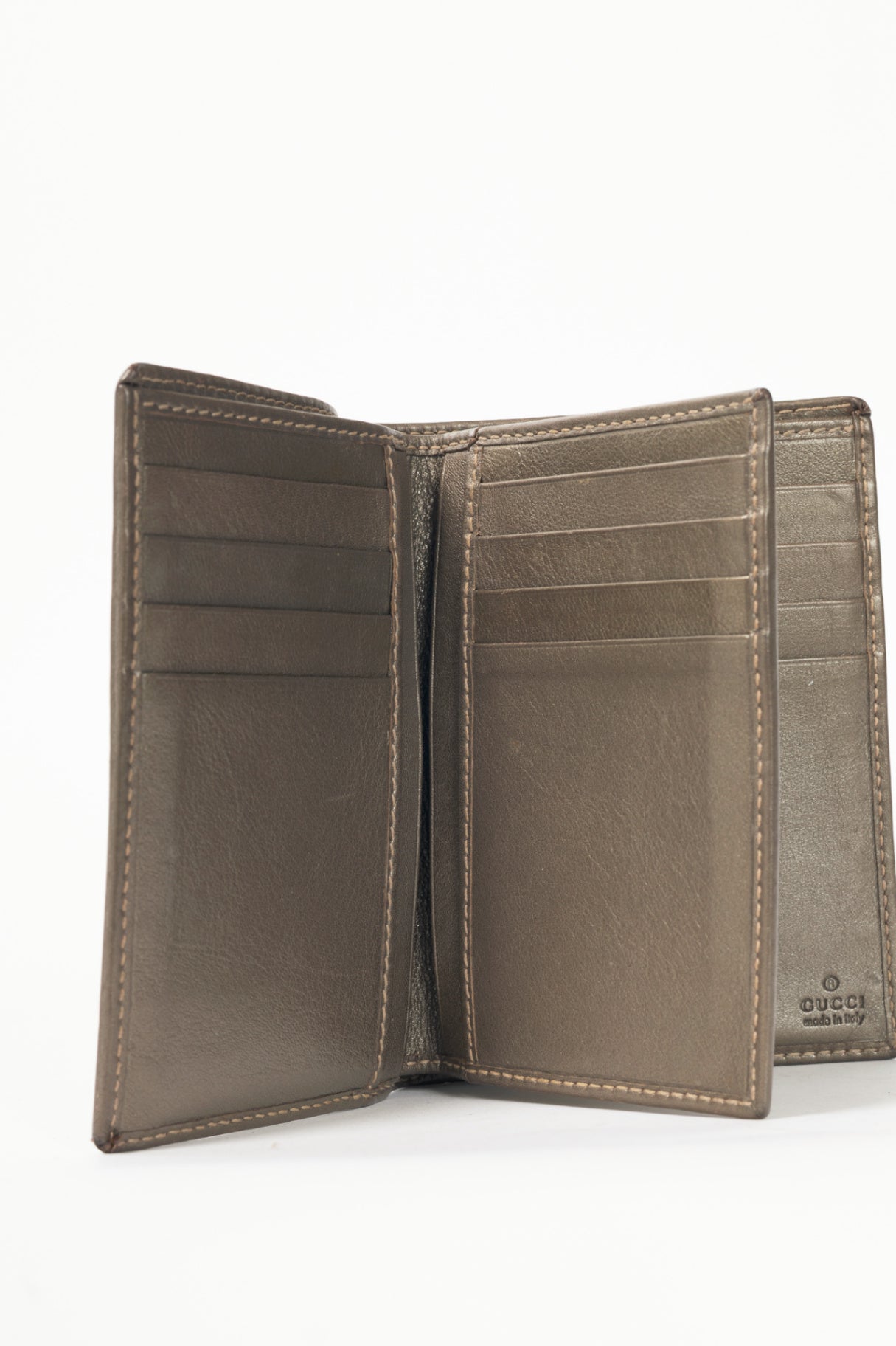 Gucci Beige GG-Canvas Crest Wallet