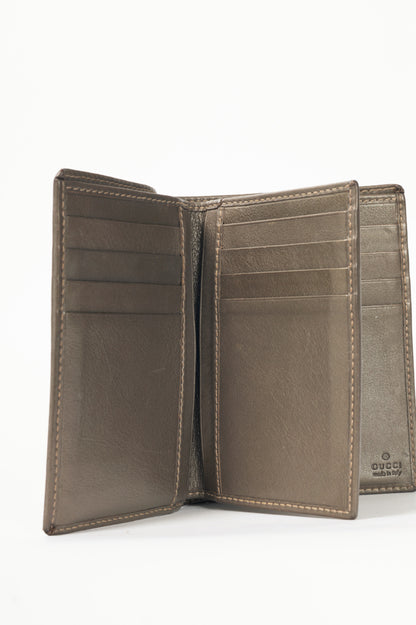 Gucci Beige GG-Canvas Crest Wallet