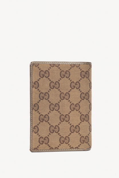 Gucci Beige GG-Canvas Crest Wallet
