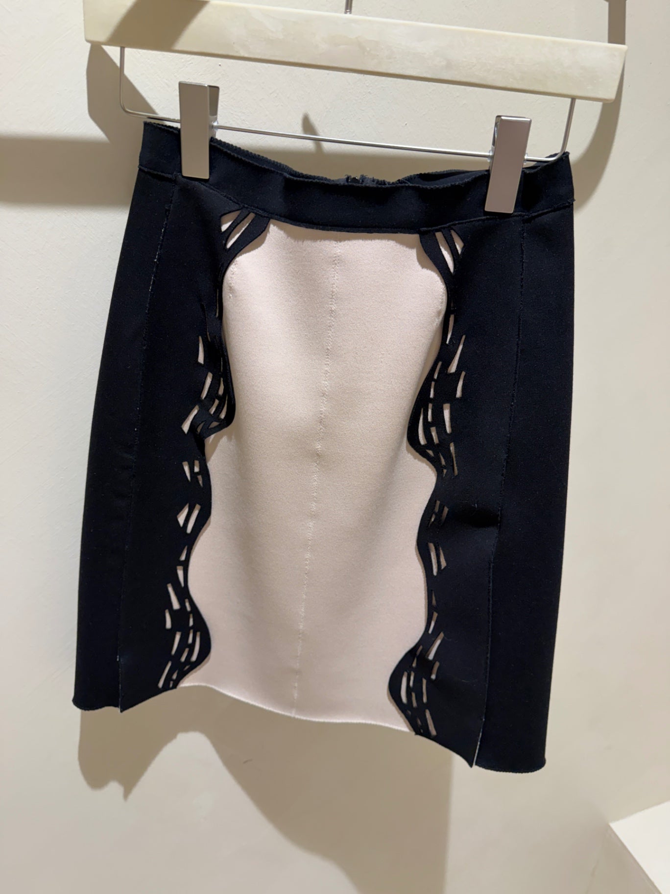 Marie Saint Pierre Black & Pink Laser Cut Skirt