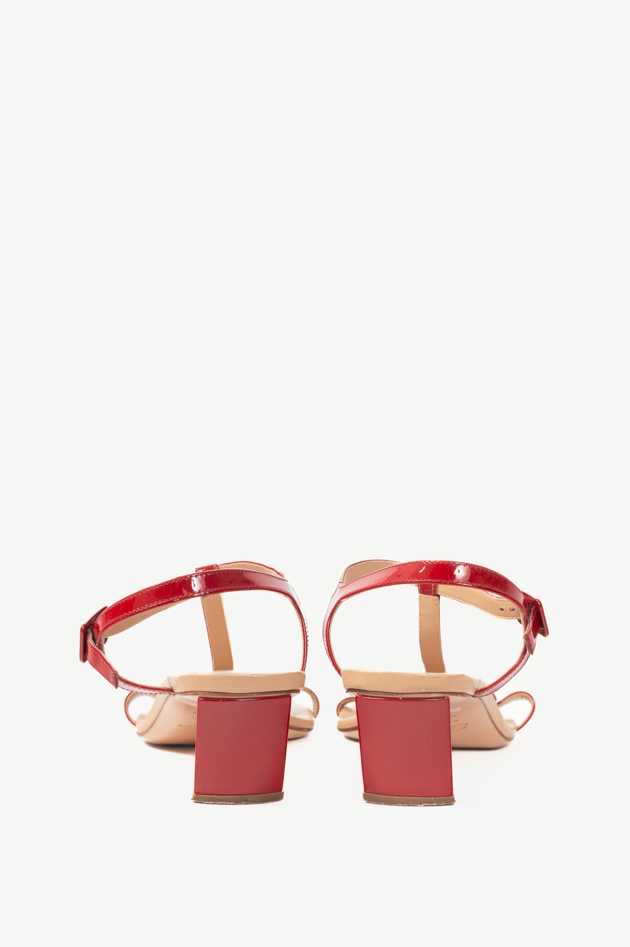 Roger Vivier Chip Red Patent Leather T-Strap Sandals