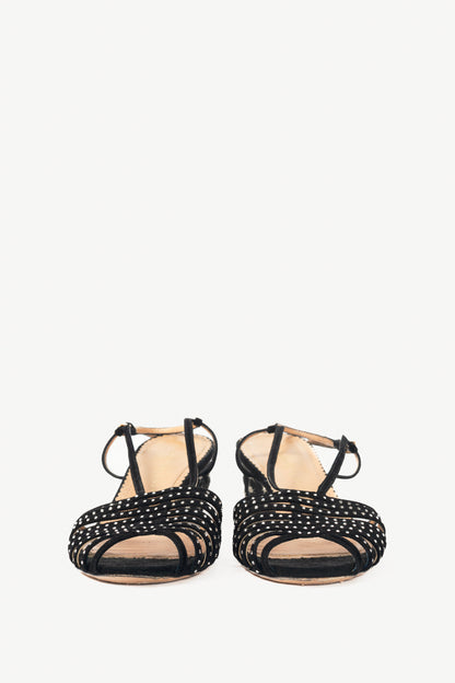  Charlotte Olympia Spike Black Crystal-Embellished Suede Sandals