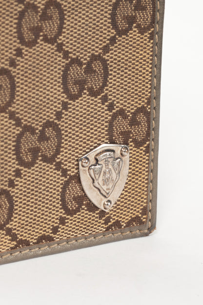 Gucci Beige GG-Canvas Crest Wallet