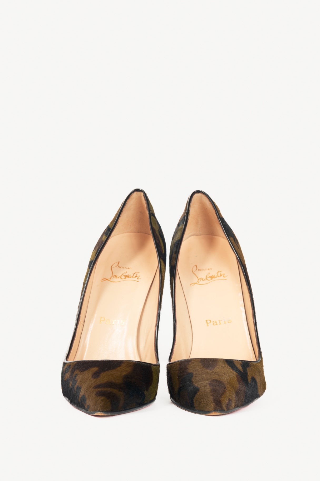 Christian Louboutin Pigalle Green Pony Camouflage Pointed-Toe Pumps