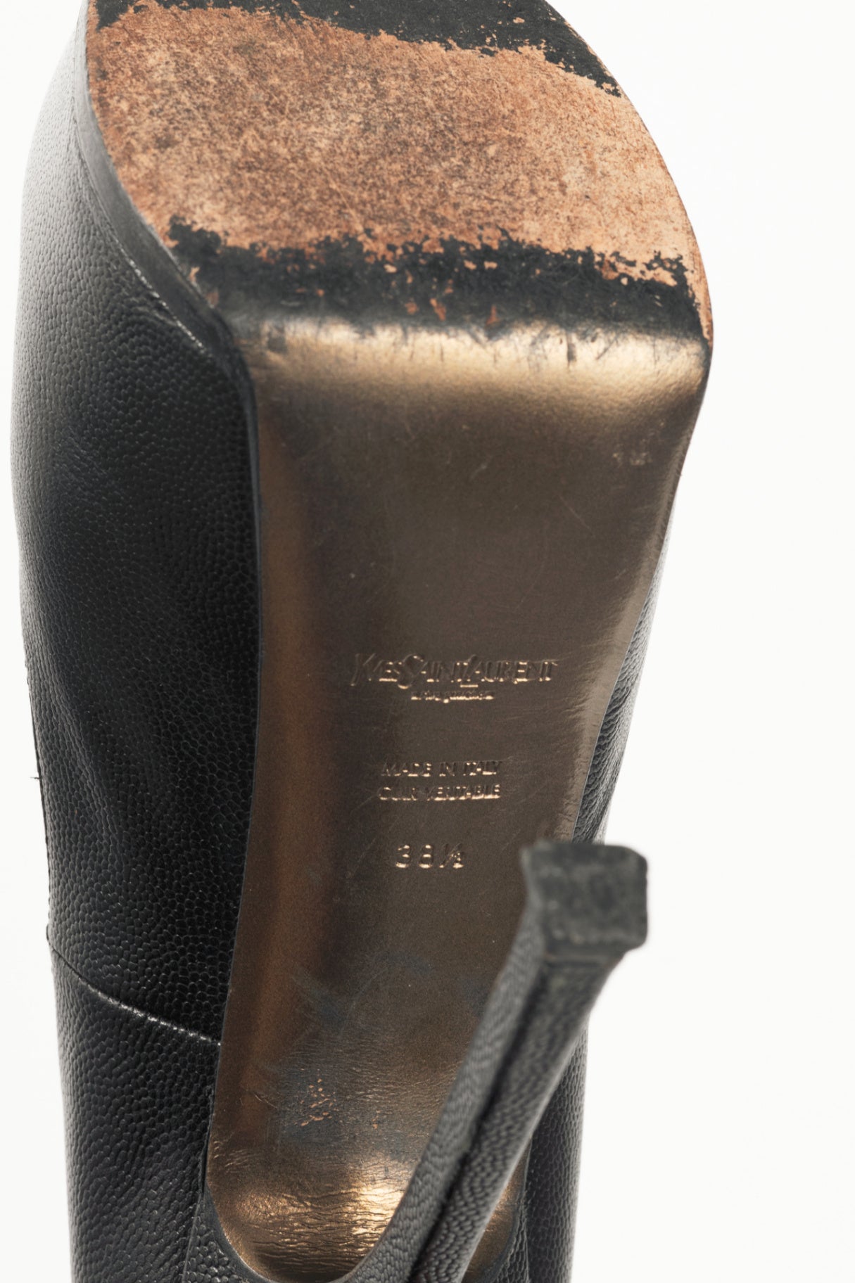 Yves Saint Laurent Tribute Black Leather Platform Pumps