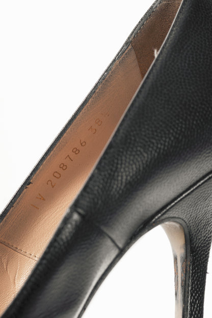 Yves Saint Laurent Tribute Black Leather Platform Pumps