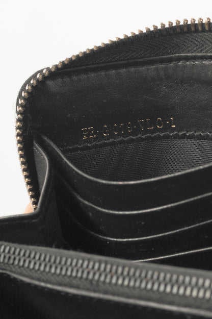Valentino Garavani Black Leather Rockstud Zip Wallet