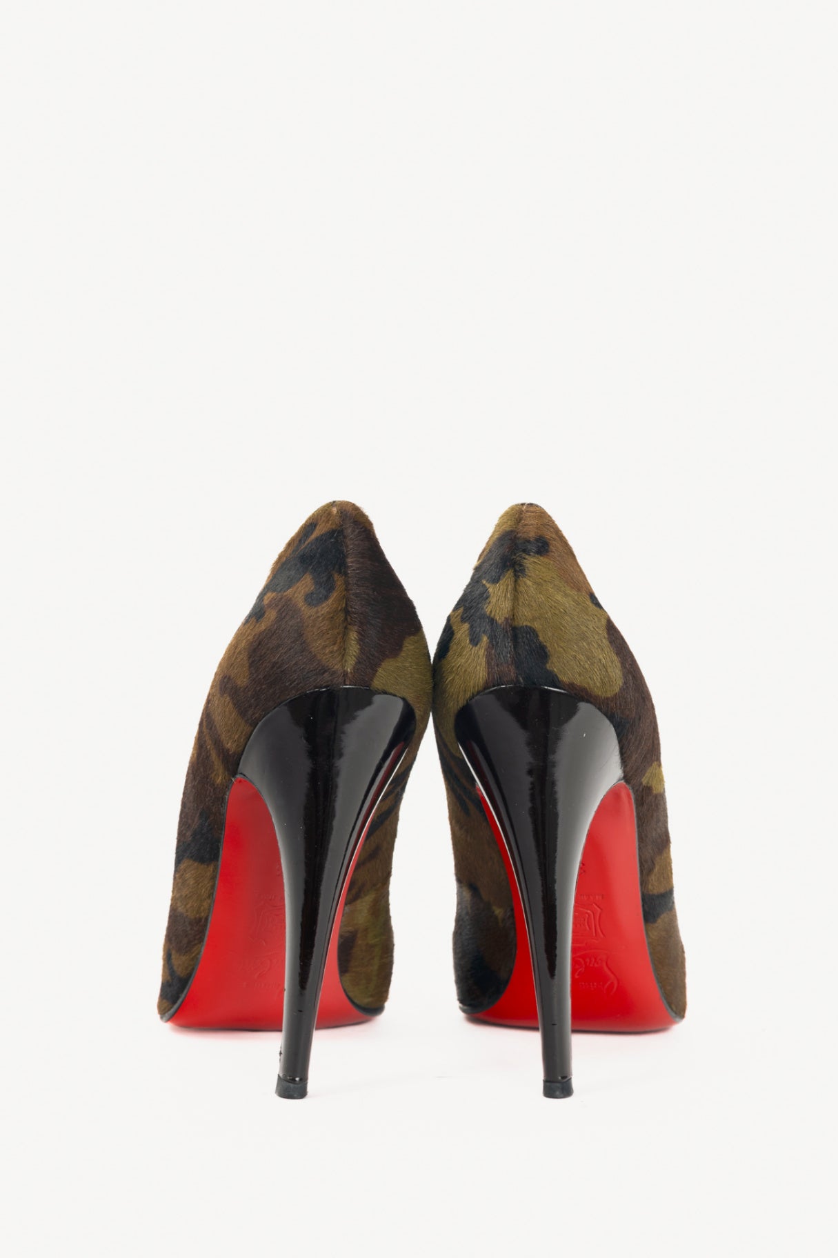 Christian Louboutin Pigalle Green Pony Camouflage Pointed-Toe Pumps