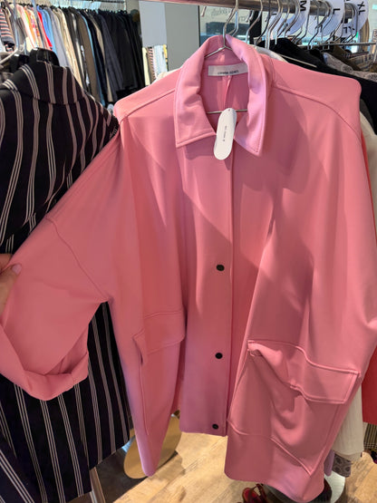 Liviana Conti Pink Long Button Up Jacket