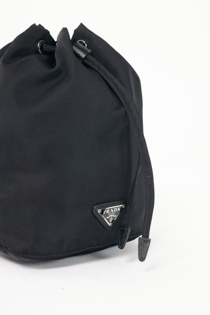 Prada Nero Tessuto Nylon Drawstring Pouch