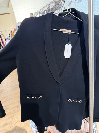Twinset Black Oversized Blazer w/ Pocket Details