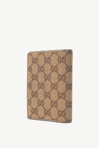 Gucci Beige GG-Canvas Crest Wallet