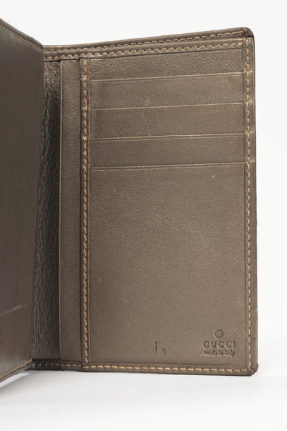Gucci Beige GG-Canvas Crest Wallet