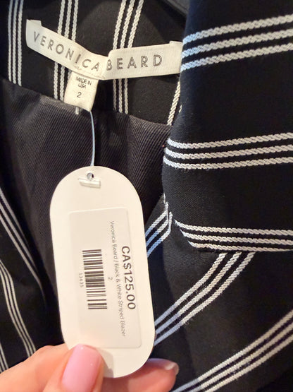 Veronica Beard Black & White Striped Blazer