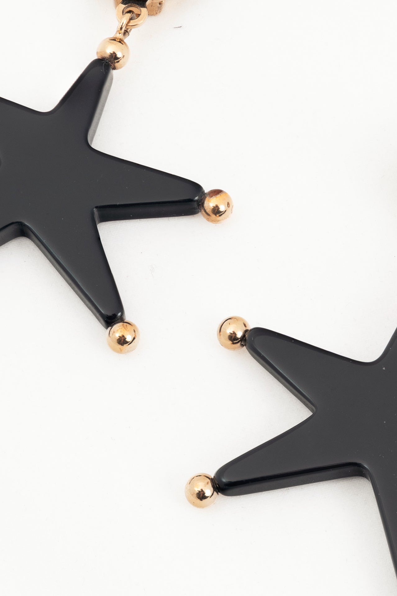 Marni Black Resin Star Drop Clip-On Earrings