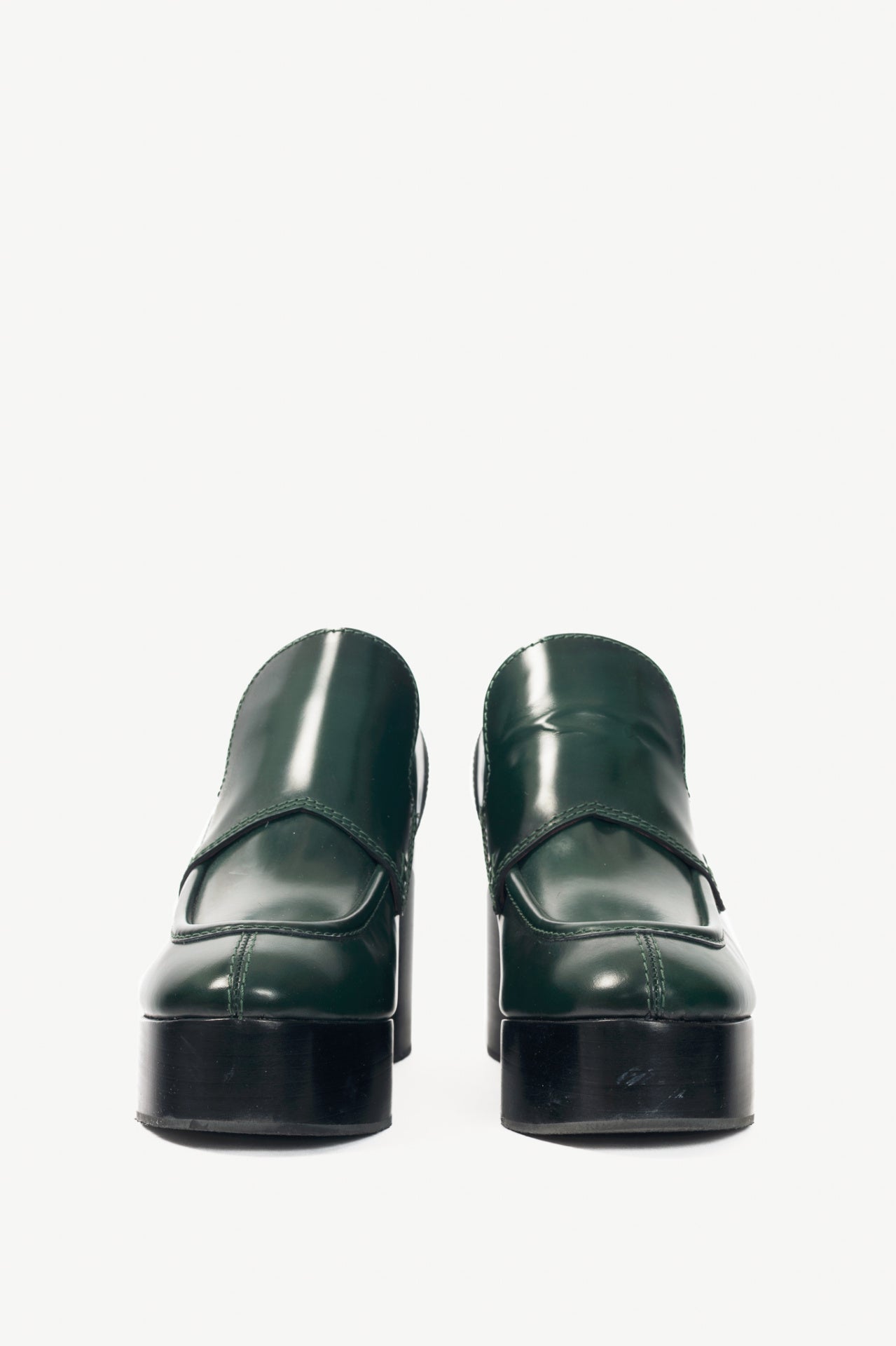 Dries Van Noten "Bottle" Leather Platform Loafers