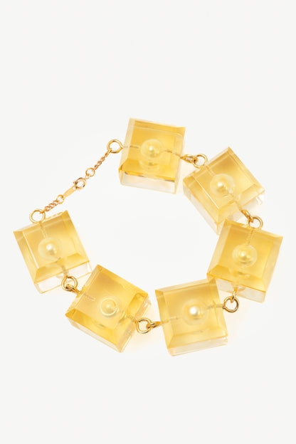 Kiko Kostadinov SSENSE Exclusive Gold Pearl Cubist Bracelet