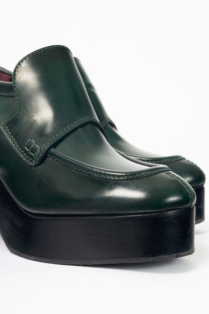 Dries Van Noten "Bottle" Leather Platform Loafers