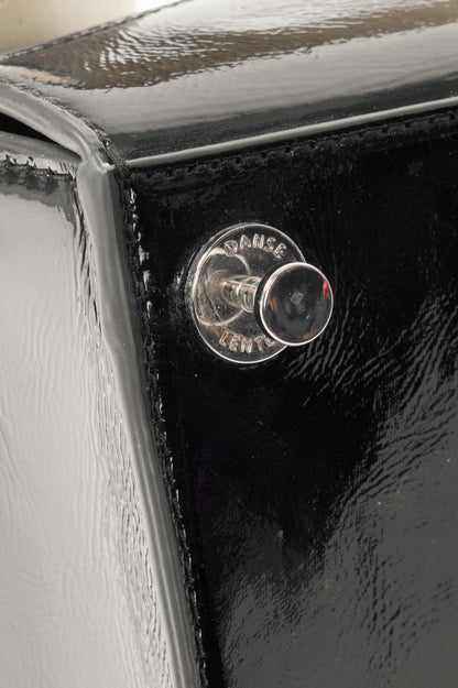 Danse Lente Zoe Black & Buttercream Geometric Leather Shoulder Bag