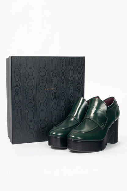 Dries Van Noten "Bottle" Leather Platform Loafers
