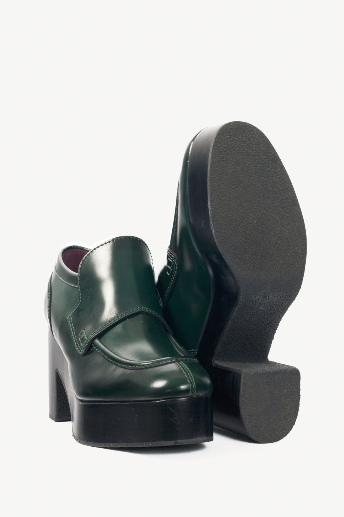 Dries Van Noten "Bottle" Leather Platform Loafers