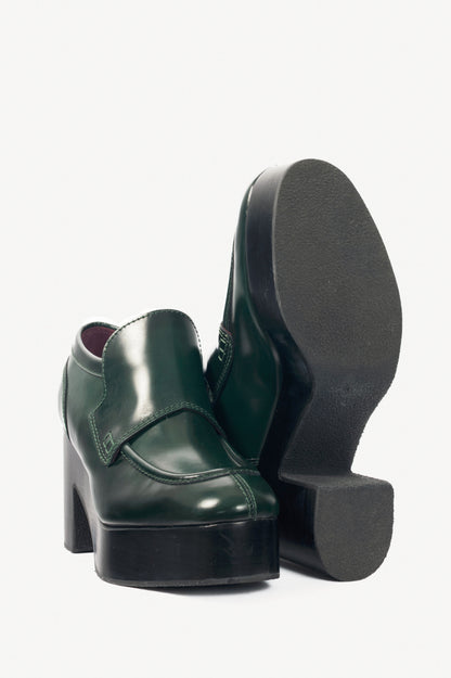 Dries Van Noten "Bottle" Leather Platform Loafers