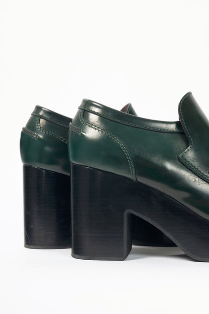 Dries Van Noten "Bottle" Leather Platform Loafers